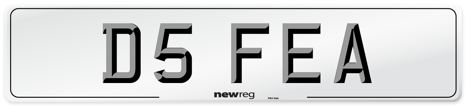 D5 FEA Number Plate from New Reg